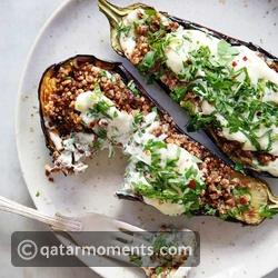 Grilled Eggplant with Garlic Yogurt Sauce